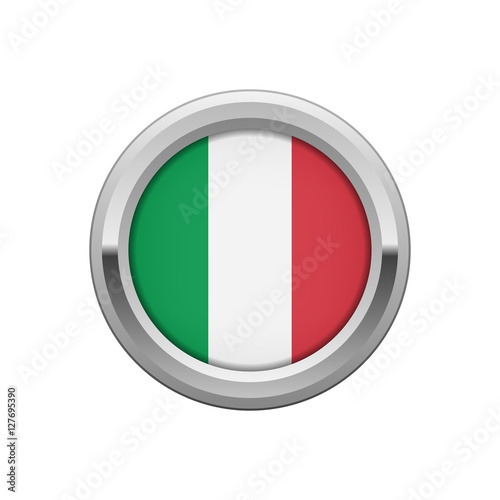 Free Download Round silver badge with Italian flag - GFXLoad