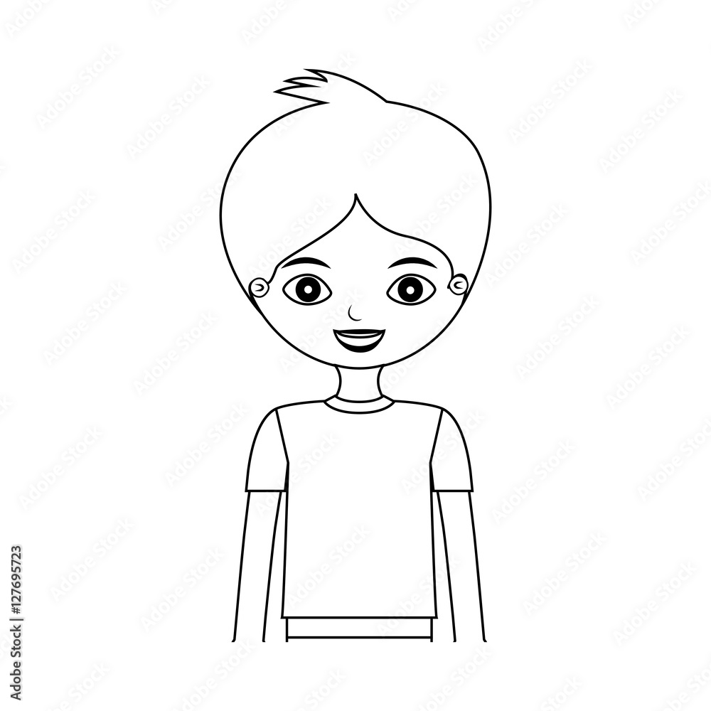 half body young silhouette boy with t-shirt vector illustration half body young silhouette boy with t-shirt vector illustration