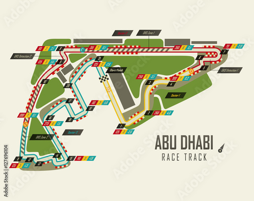 Canvas Print Formula one racing track in Abu Dhabi top view