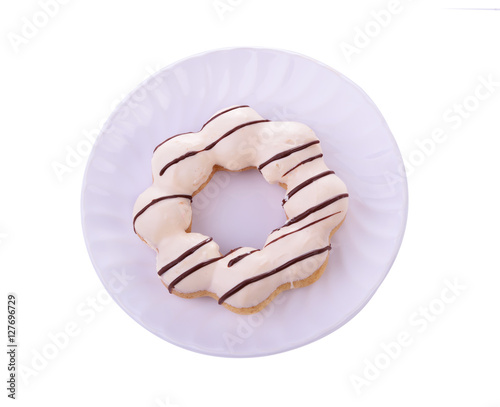 donut isolated on white background photo