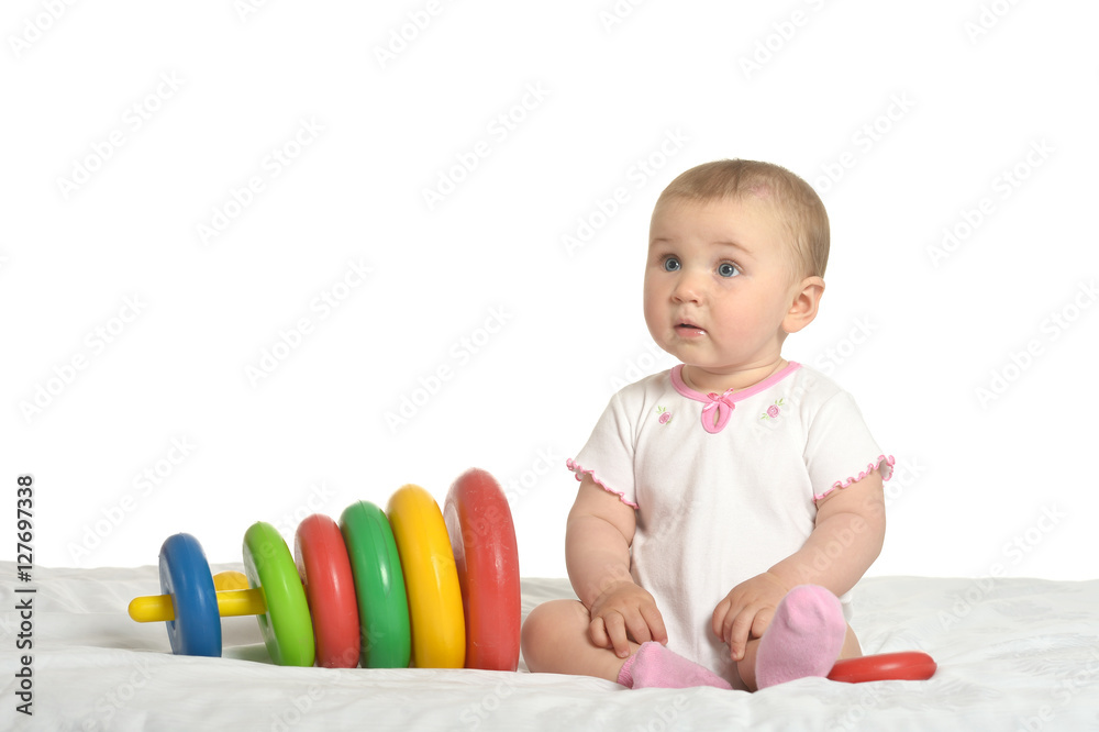 Obraz premium Cute baby wih toy