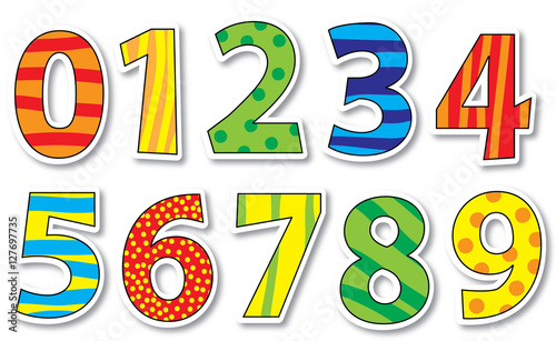 Set of cartoon numbers / vectors illustration for children photo