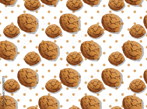 delicious chocolate chip cookies pattern vector
