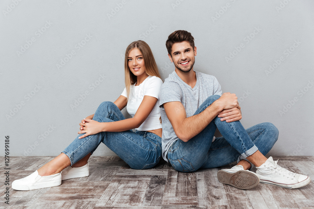 Pretty photo of happy thoughtful couple Pretty photo of happy thoughtful couple
