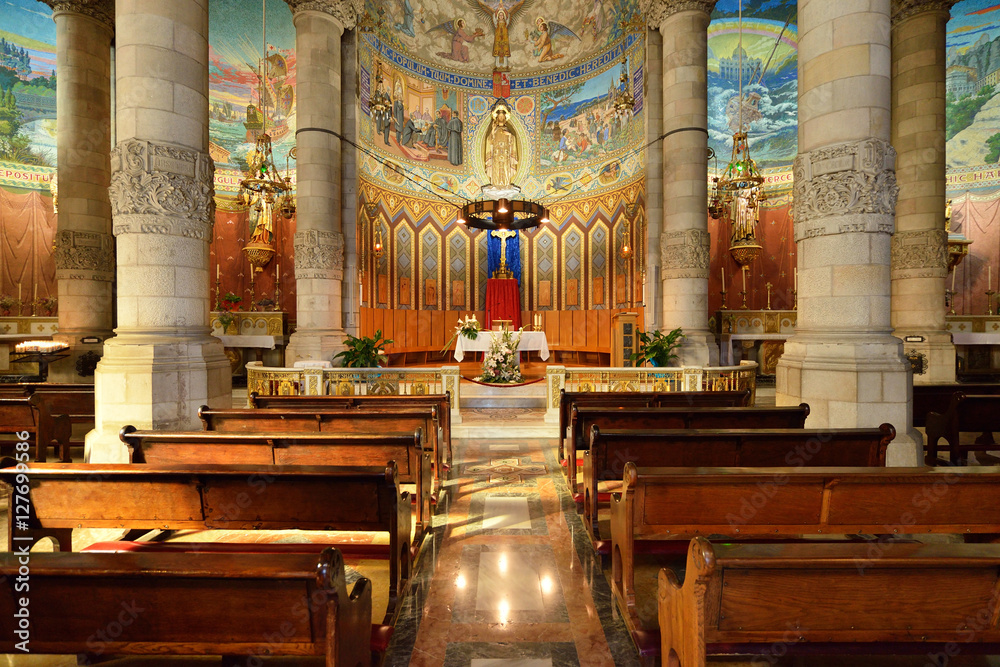 The interior of the Tibidabo church in Barcelona.