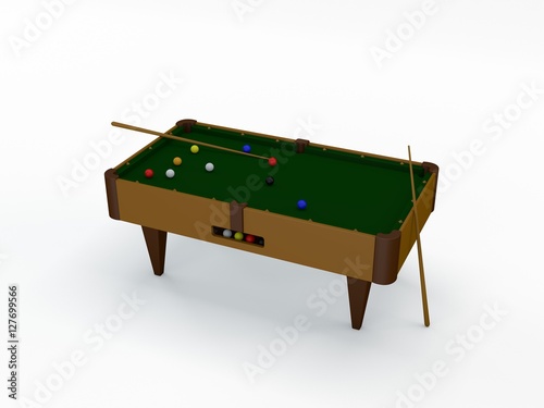 Billiard table.Isolated on ...