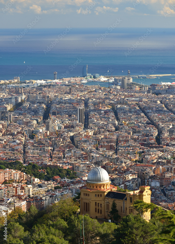View of Barcelona city from Tibidabo.