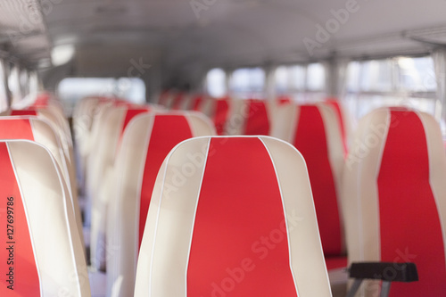 Red bus seats