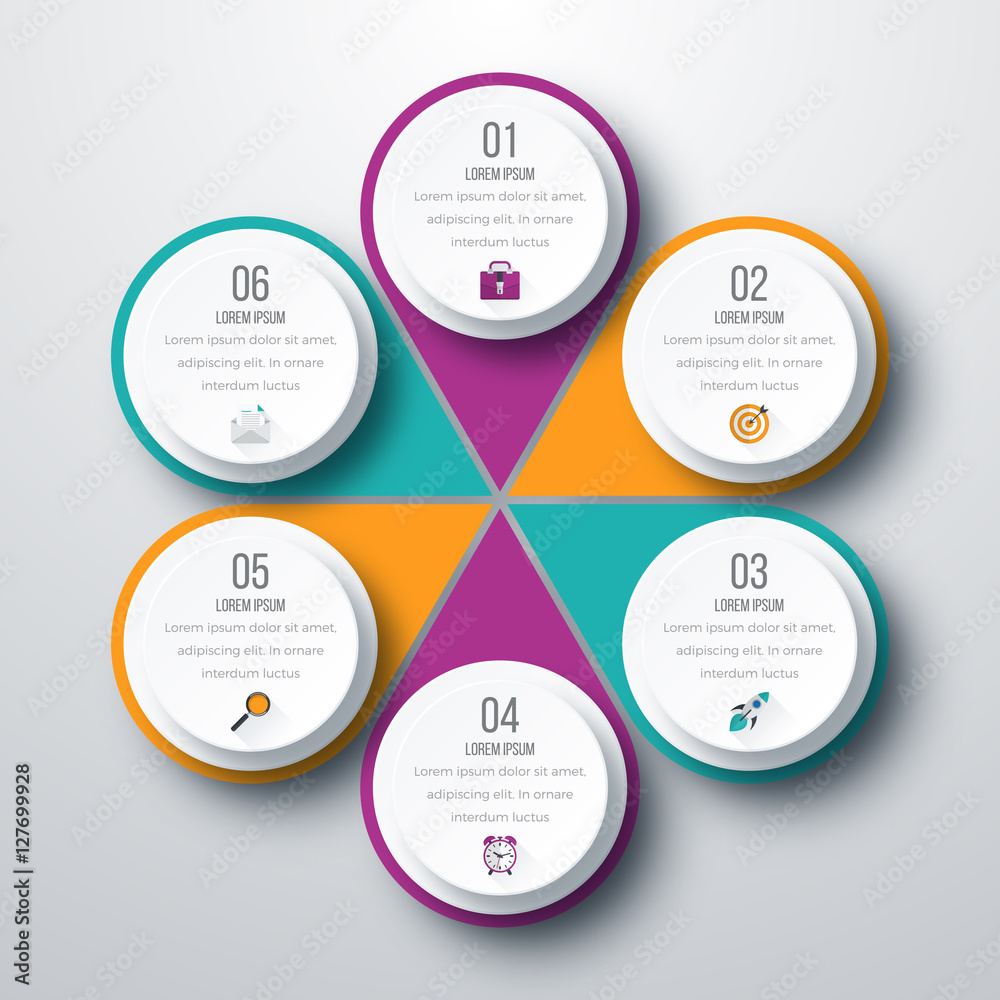 Infographic design with colored Infographic design with colored