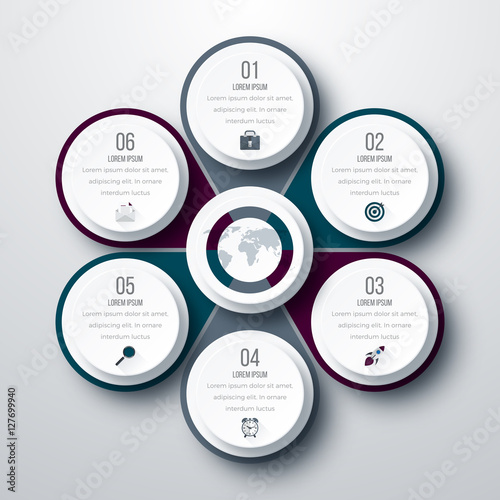 Infographic design with colored