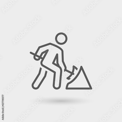 under construction  thin line icon