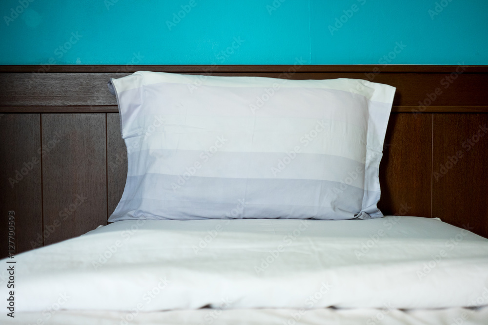 Hotel bed with pillow