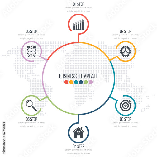 Infographic design with colored