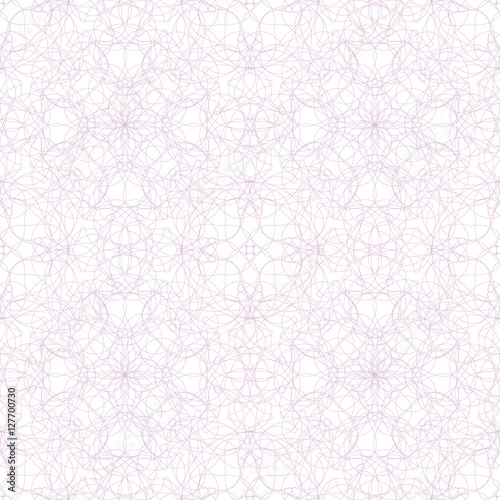 Seamless abstract background pattern with lavender guilloche net ornament isolated on white (transparent) background. Vector illustration eps