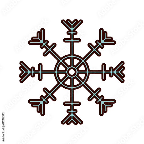 Snowflake christmas in shape crystal vector illustration