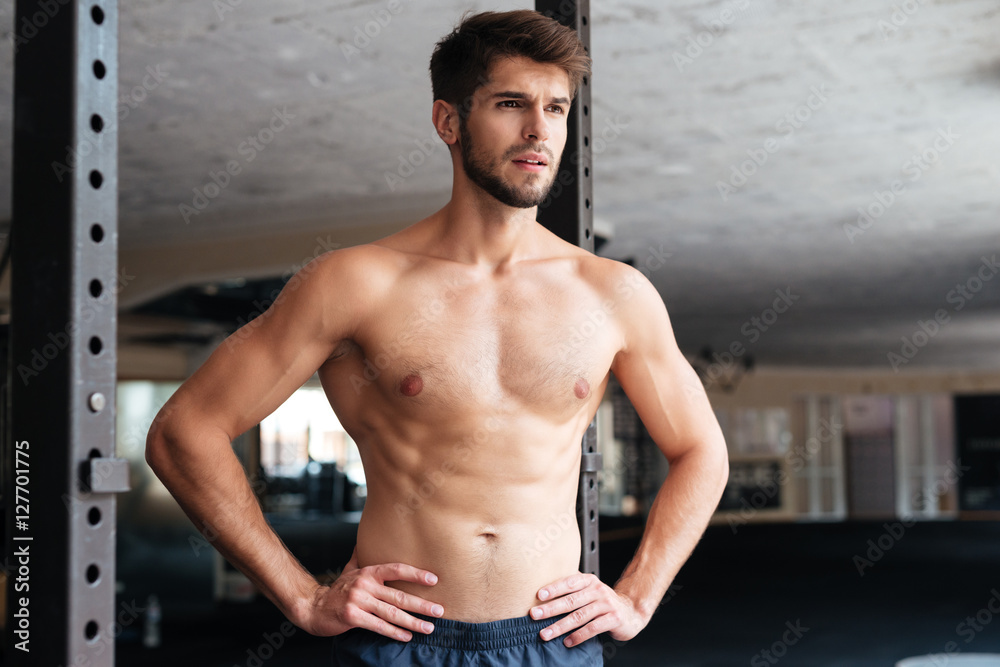 Obraz premium Naked fitness man