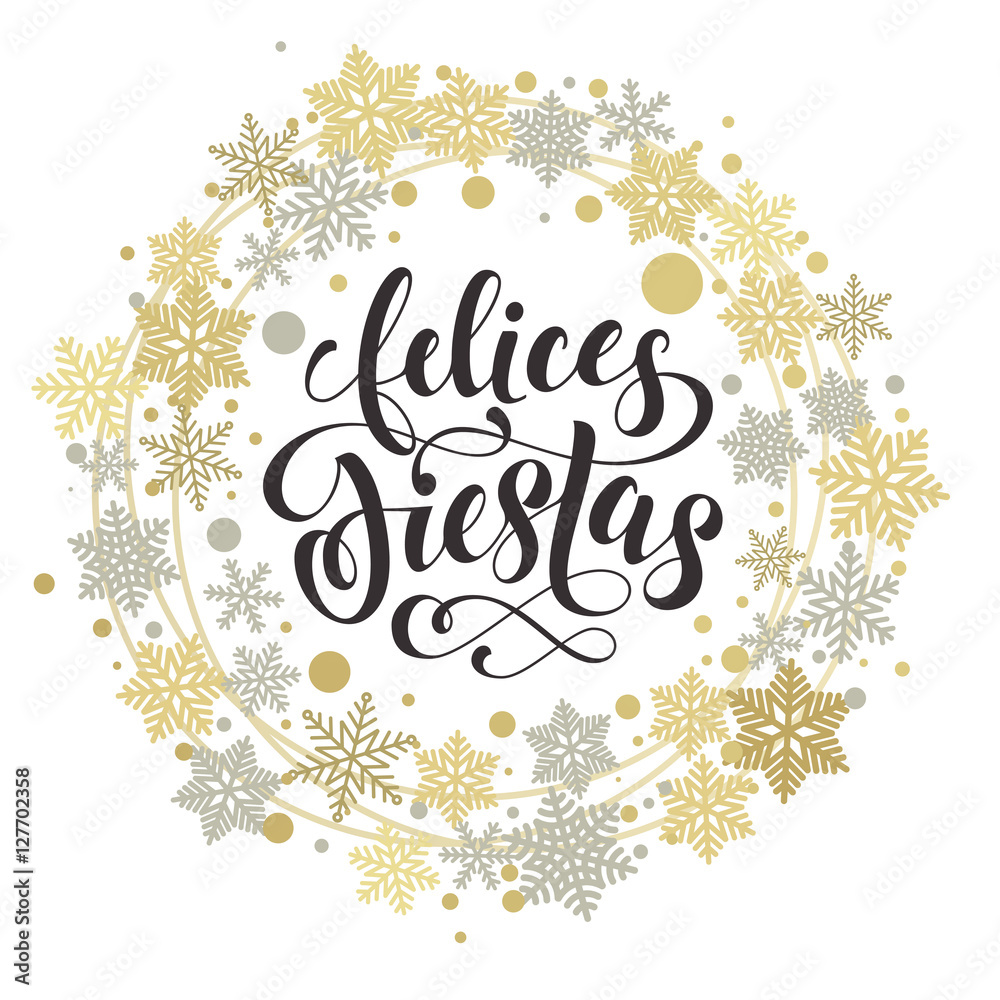 Spanish text for Happy Holidays greeting wish