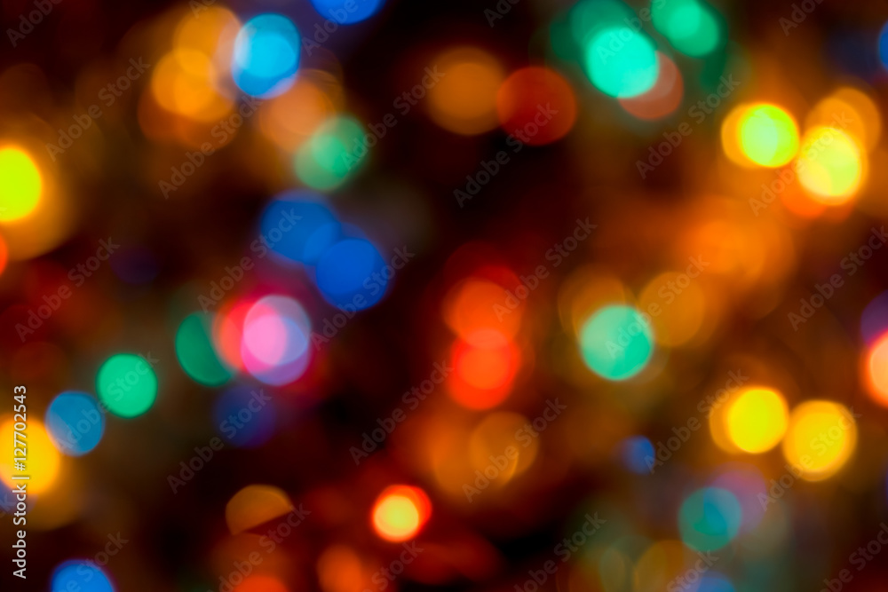 Abstract blurred garland lights.  Background for Christmas and New Year