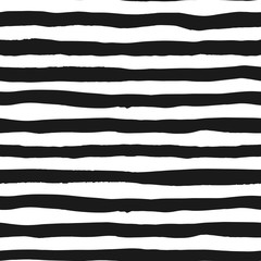 Fototapete Horizontale Streifenmuster Monochrome Grunge Linien Handgezeichnet  © miraelart