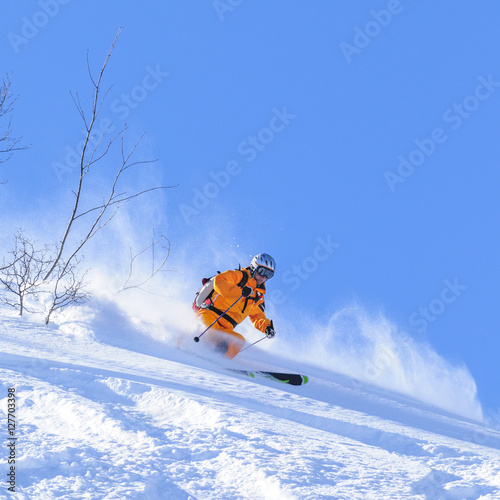 Skifahrer beim Powdern photo