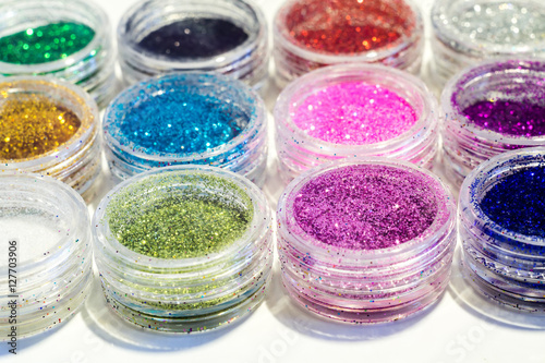 Set of Colorful Nail Glitter