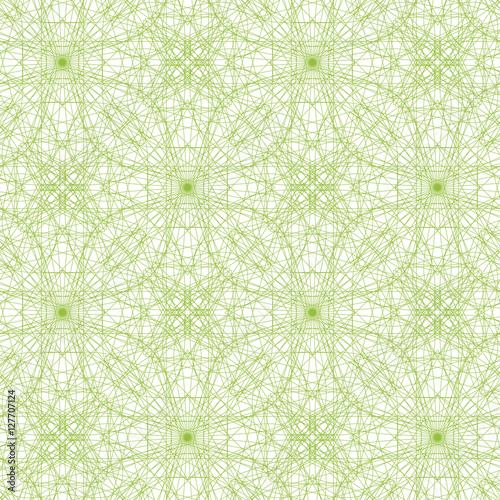 Seamless abstract pattern with green ornament isolated on white background. For invitations, banknotes, diplomas, certificates, tickets and other papers design. Vector illustration eps