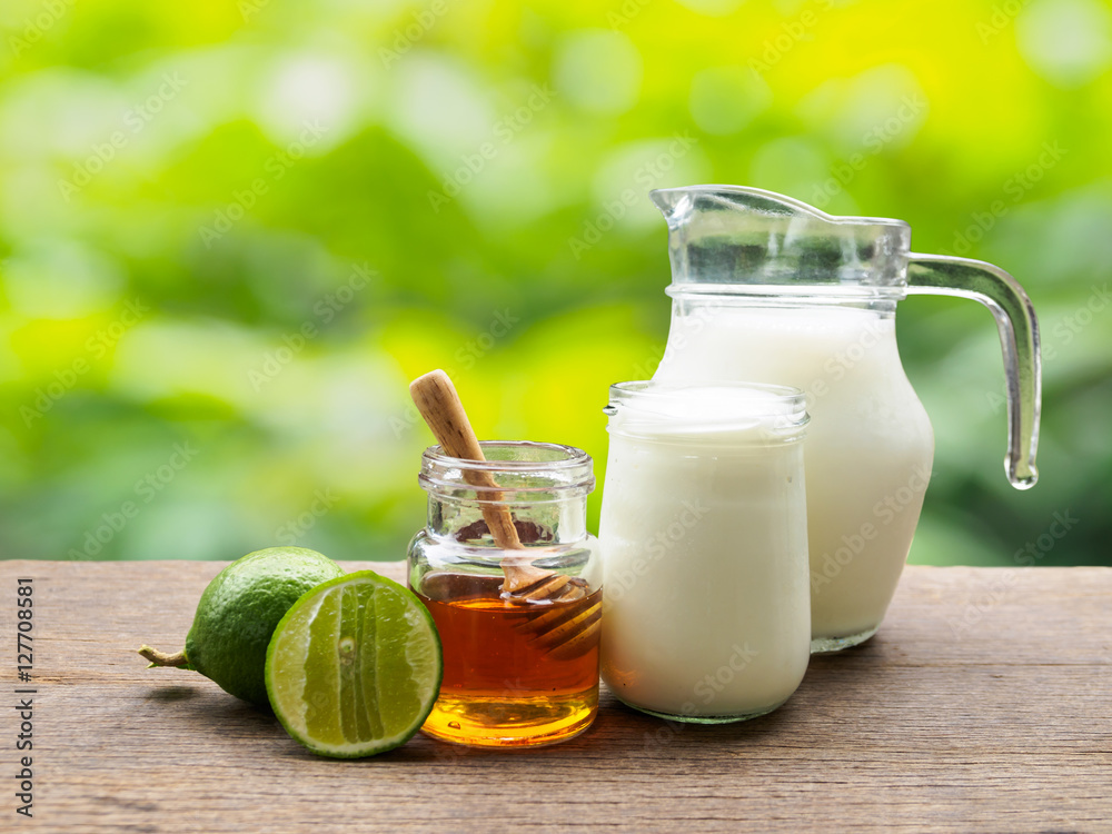 Milk lime honey and yogurt ingredient for detox colon drinking Milk lime honey and yogurt ingredient for detox colon drinking