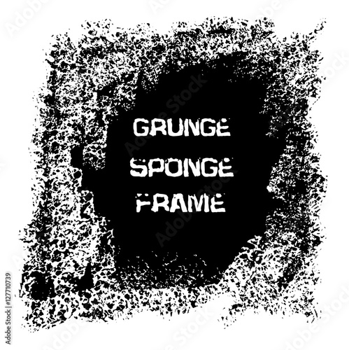 Grunge white sponge frame. Textured vector background.