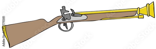 Illustration of a Blunderbuss black powder rifle. photo