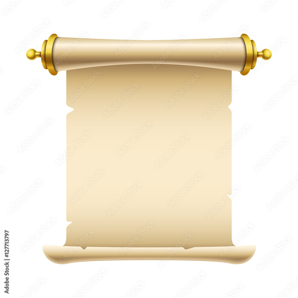 Ancient scroll illustration with place for your text. Eps10 vector template.