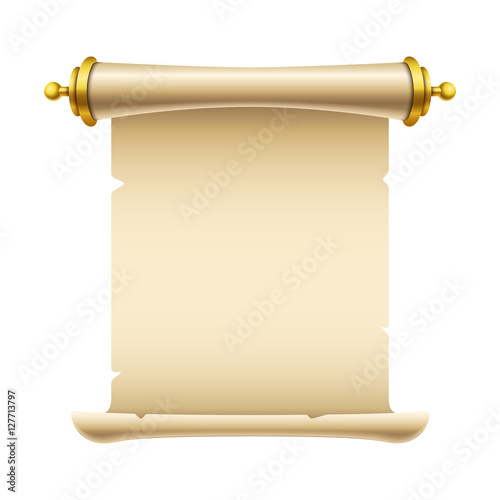 Ancient scroll illustration with place for your text. Eps10 vector template. photo