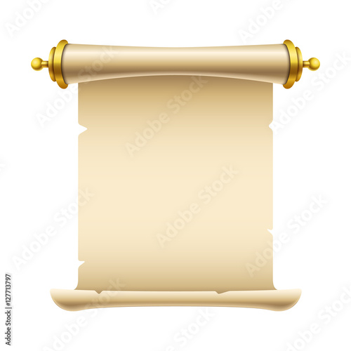 Ancient scroll illustration with place for your text. Eps10 vector template.