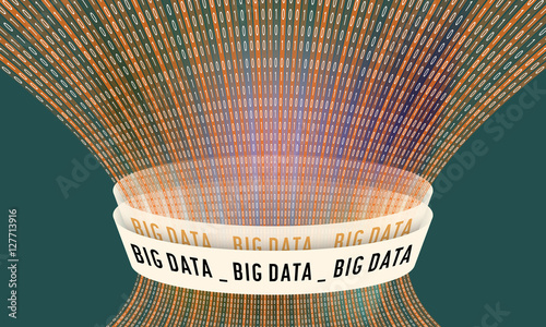 Futuristic vector backdrop and binary code and the words big dat