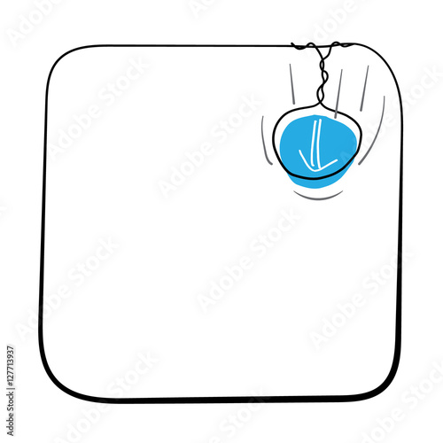 A text box for fill your text and hand written arrow