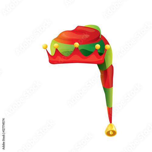 stripped cartoon christmas vector elf hat