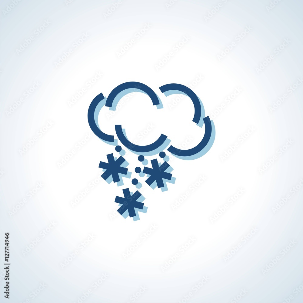weather forecast icon with cloud and snow. Modern Icon for company brand. Vector Illustration. weather forecast icon with cloud and snow. Modern Icon for company brand. Vector Illustration.