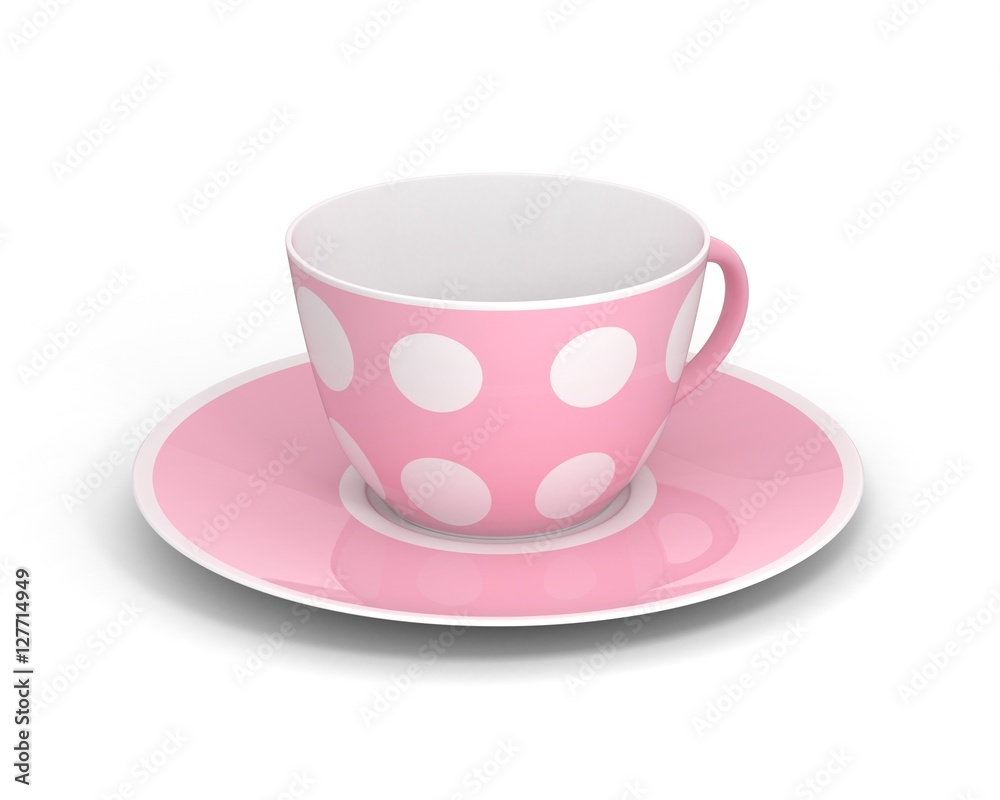 Isolated classic cup with pattern on white background. 3D Illustration. Isolated classic cup with pattern on white background. 3D Illustration.