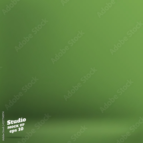 Vector,Empty natural dark green studio room background ,Template
