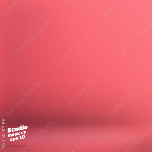 Vector,Empty soft pink color studio room background ,Template mo © weedezign