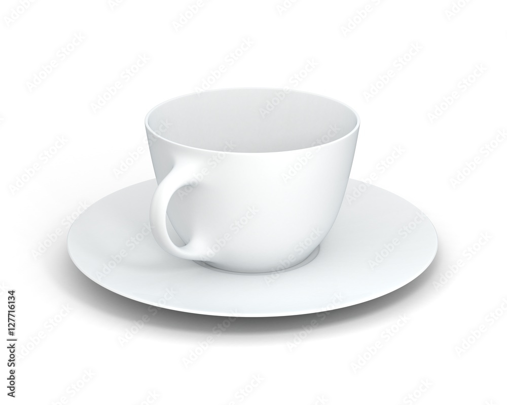 Isolated classic cup on white background. 3D Illustration. Isolated classic cup on white background. 3D Illustration.