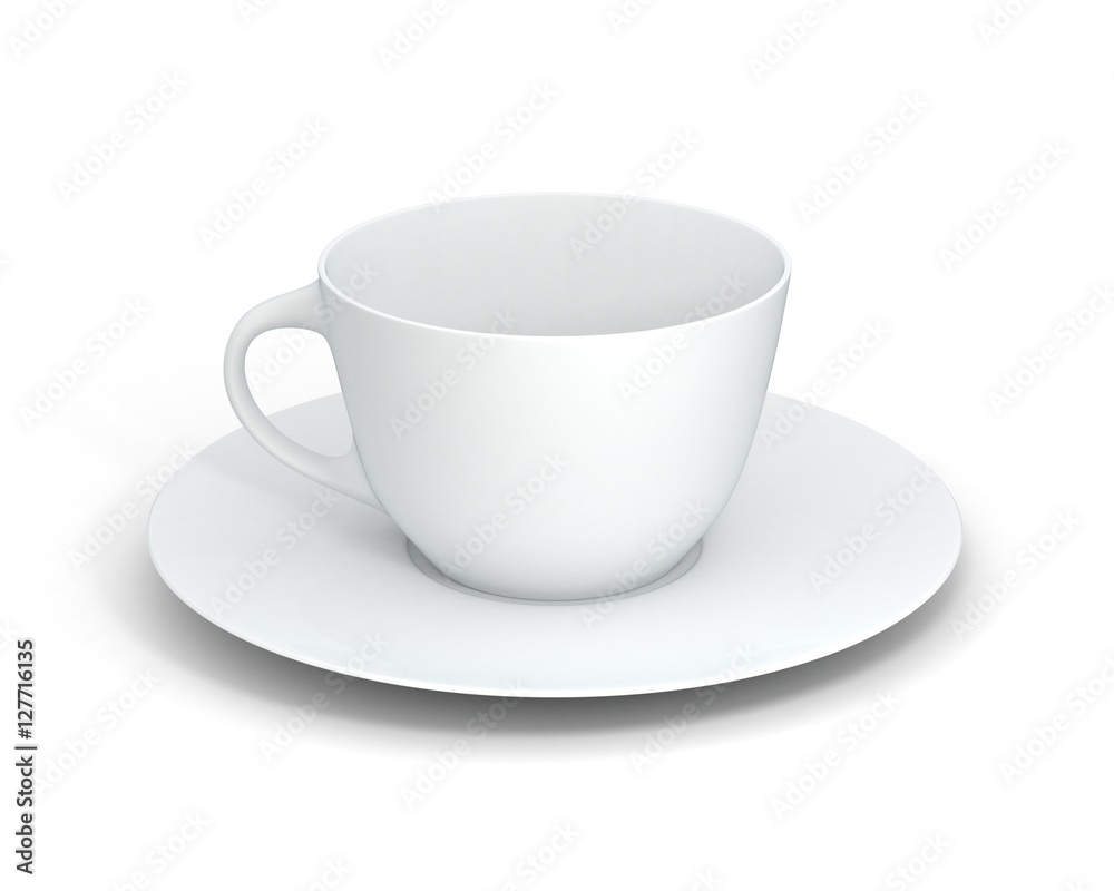 Isolated classic cup on white background. 3D Illustration. Isolated classic cup on white background. 3D Illustration.