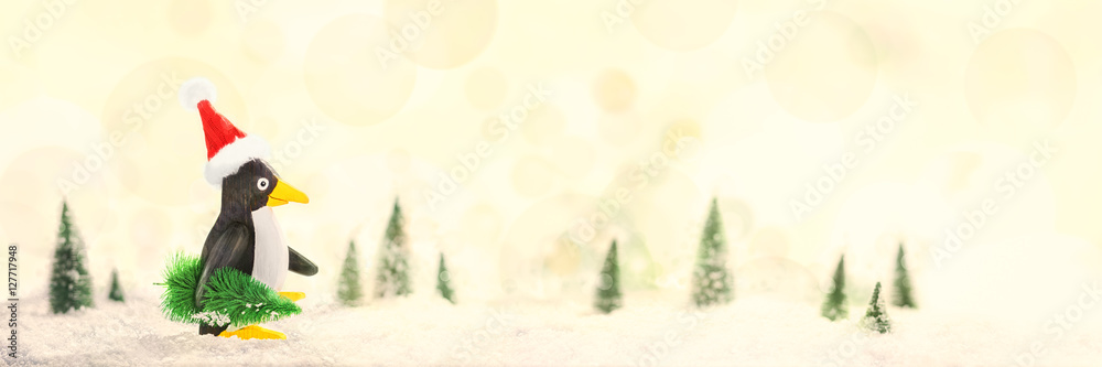 Naklejka premium Penguin, Christmas Card