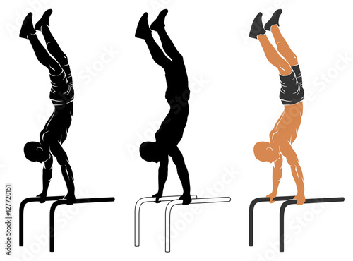 Canvas-taulu Parallel bars handstand