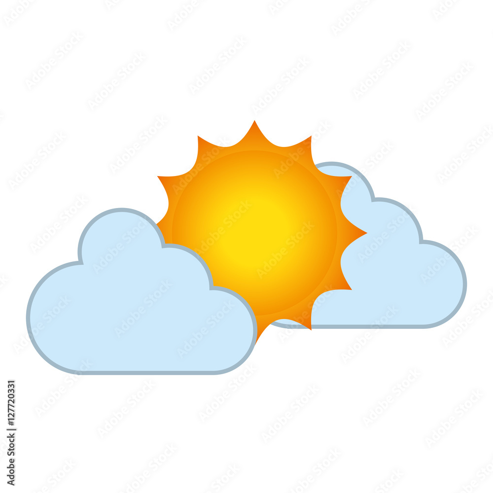 clouds and sun isolated icon vector illustration design clouds and sun isolated icon vector illustration design