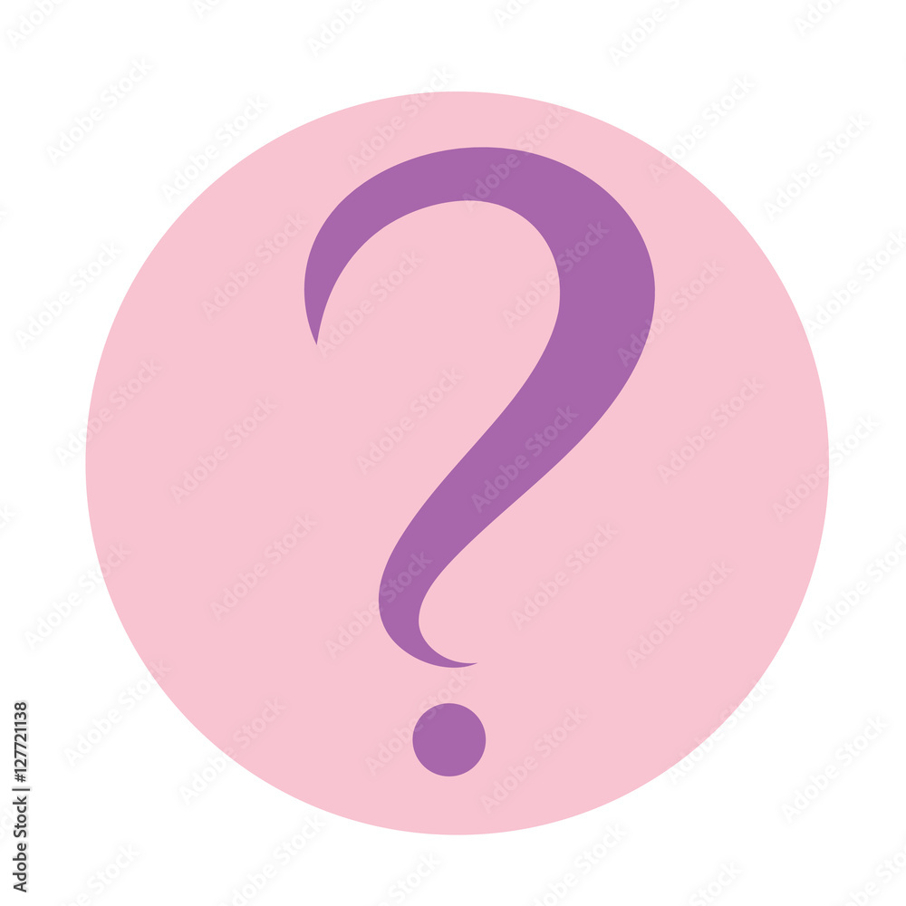 Question mark in purple circle. Vector icon. Flat design style Question mark in purple circle. Vector icon. Flat design style