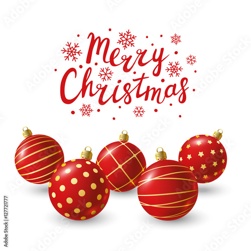 Red Christmas balls for Your design 