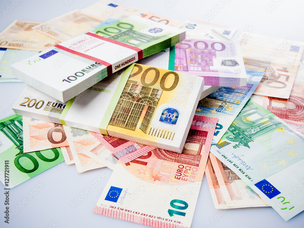 Euro banknotes. Many Euro banknotes Euro banknotes. Many Euro banknotes
