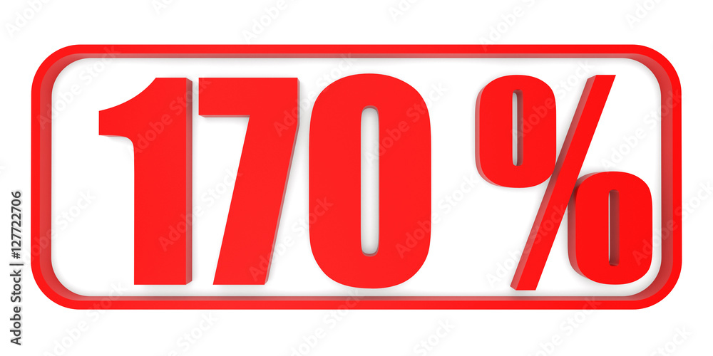 Discount 170 percent off. 3D illustration. Discount 170 percent off. 3D illustration.