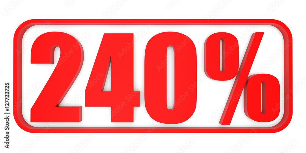 Discount 240 percent off. 3D illustration. Discount 240 percent off. 3D illustration.