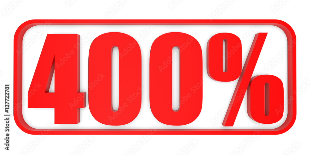 Discount 400 percent off. 3D illustration. Discount 400 percent off. 3D illustration.